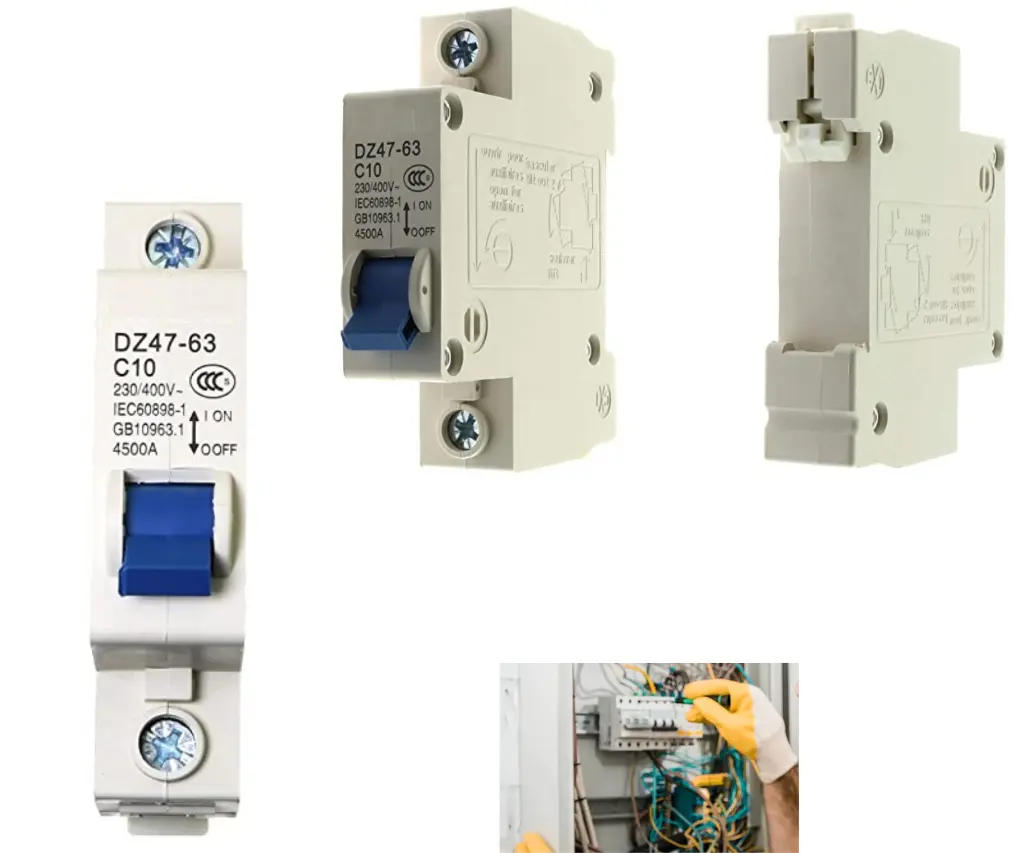 318---Pastilla Interruptor Termomagnético 10 Amper 1p Vca Riel Din.webp