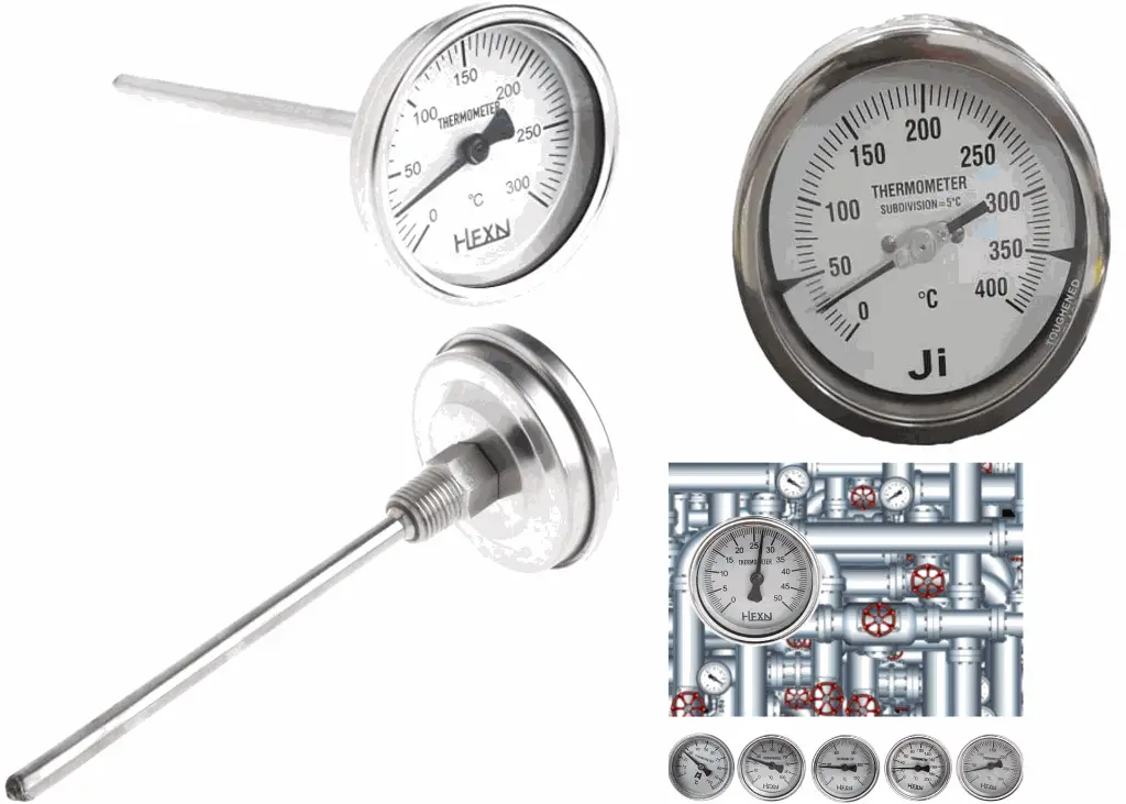 412---Termometro Bimetalico 0-400 Grados Largo 100mm 14 Npt Cocina.webp