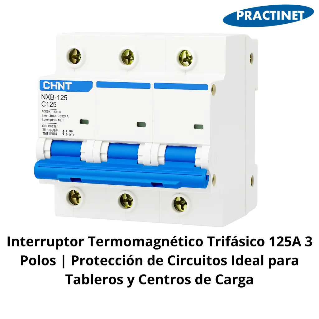 Interruptor Termomagnético Trifásico 125A 3 Polos  Protección de Circuitos Ideal para Tableros y Centros de Carga.webp