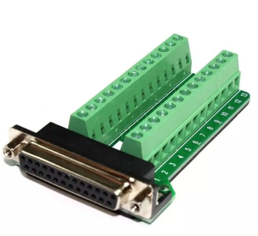 Adaptador Hembra Db25-m D-sub Rs232 Terminal C/ Clemas Conec