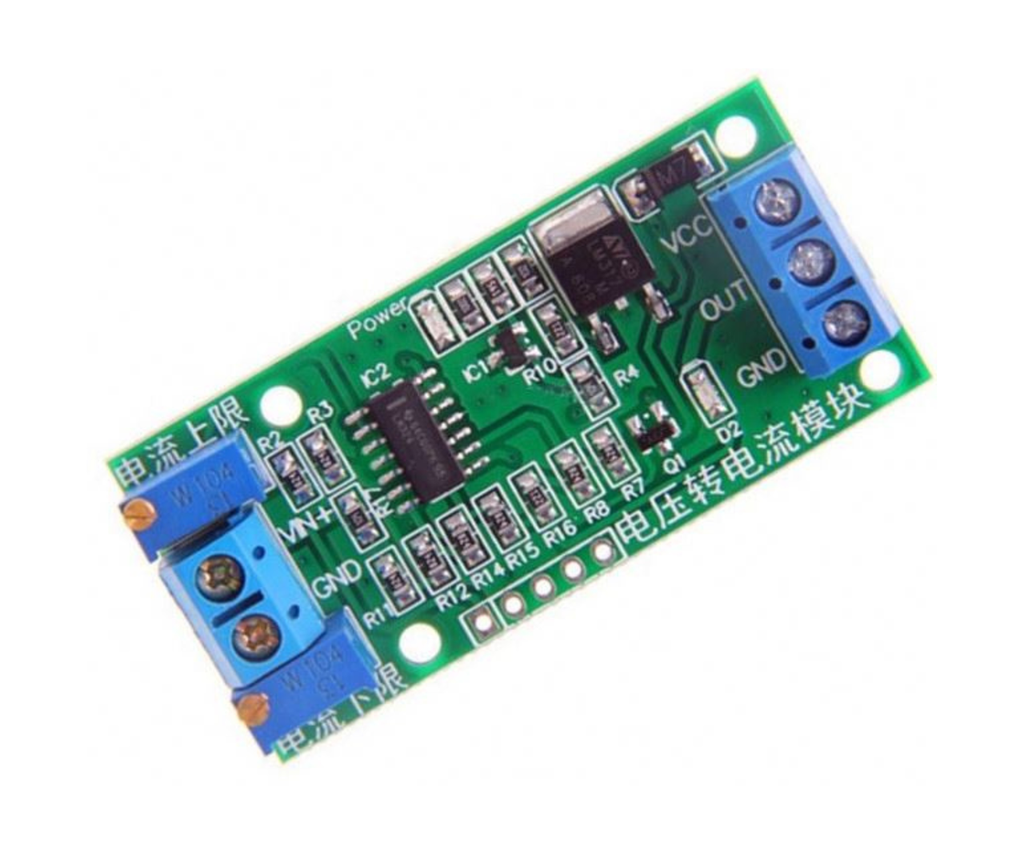 [48] Modulo Convertidor Voltaje A Corriente 0-5v A 0-20ma 4-20ma Arduino Plcduino Plc - Con Bornes - Ajuste Con Potenciometro