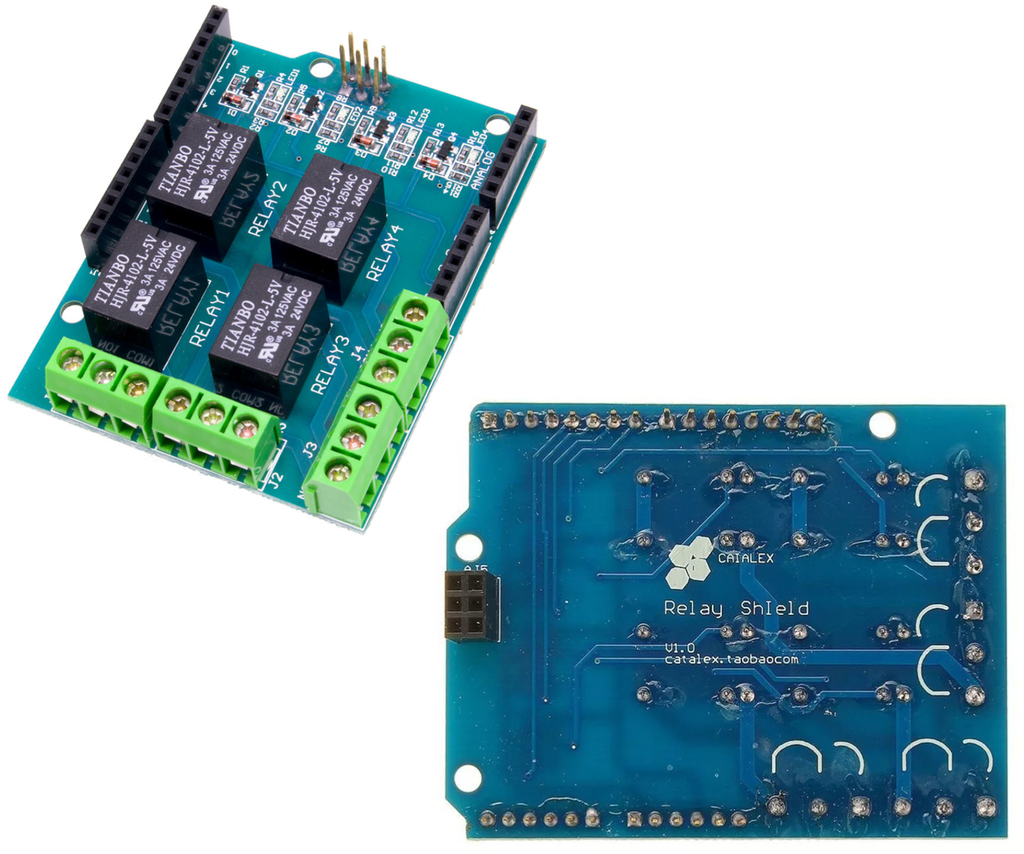 [68] Shield 4 Relevadores Relay Mega Uno Compatible Con Arduino