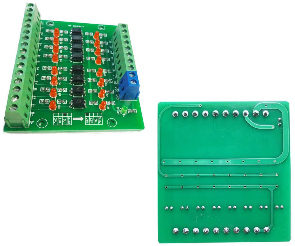 Modulo Optoacoplador 5v A 24v 8 Canales El817 Aislamiento