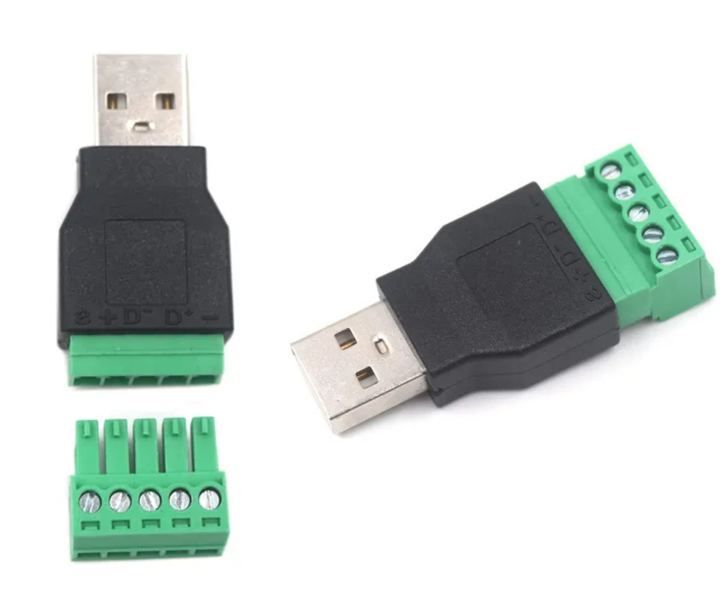 [131] Adaptador Usb Macho A Clemas Borne Terminal Conector 5 Pines