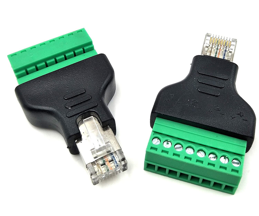 [133] Adaptador Rj45 Macho A Clemas Borne Terminal Conector 8 Pin