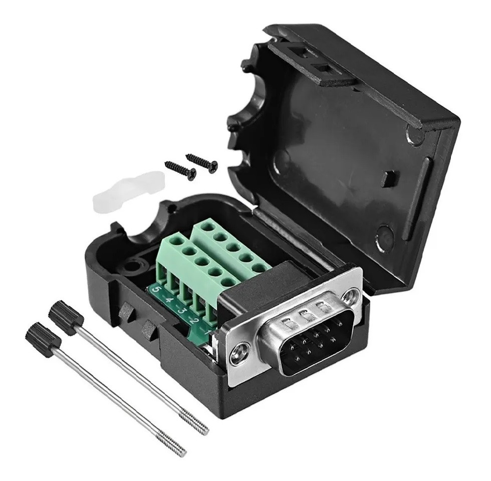 [140] Adaptador Macho Db9 Rs232 Serial Terminal C/ Clemas Conector