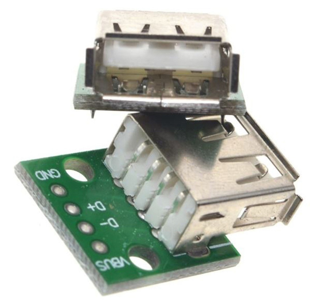[166] Adaptador Usb 2.0 Tipo A Hembra A Dip 2.54mm Conector Usb 2.