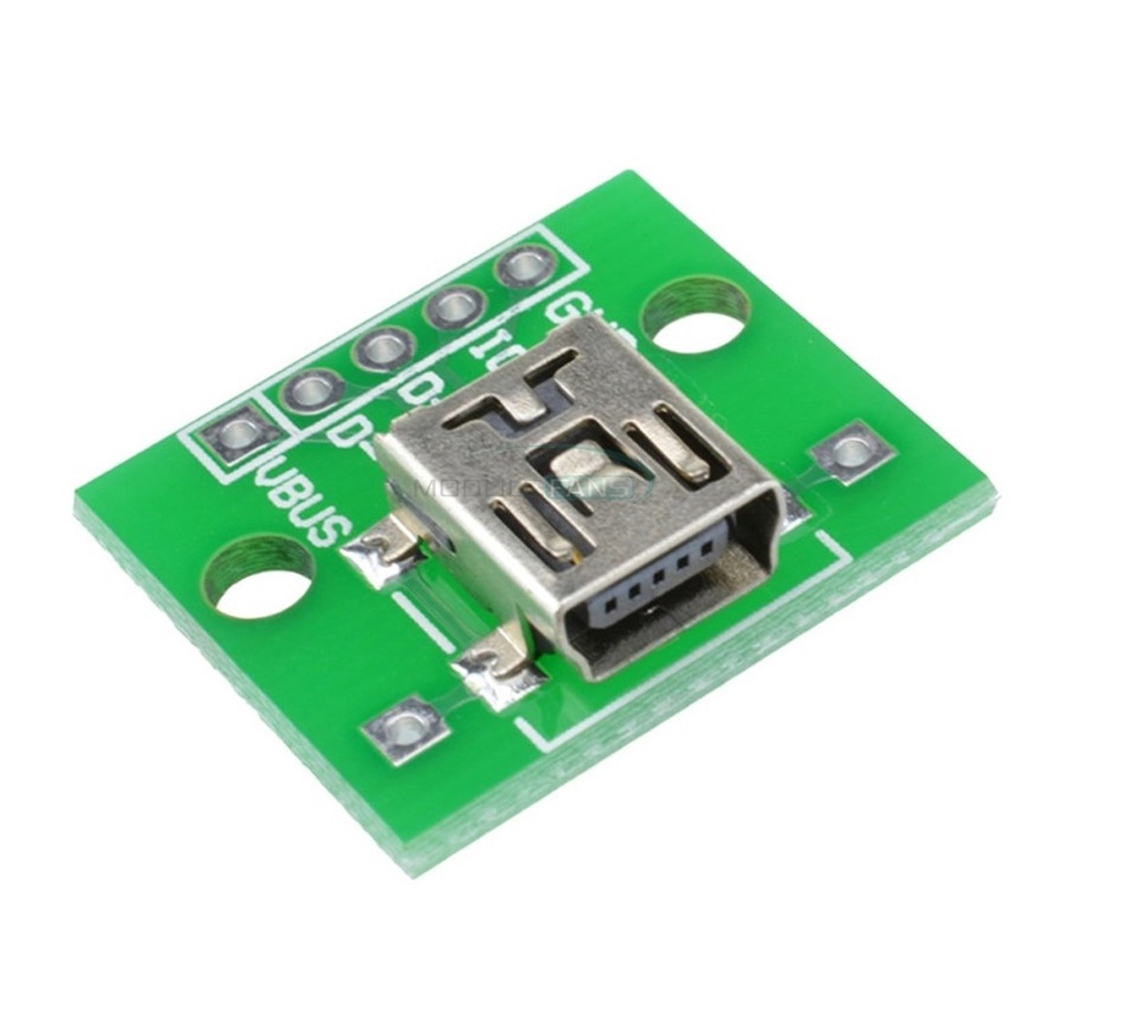 [167] Adaptador Mini Usb Hembra A Dip 2.54mm Conector Hw-768