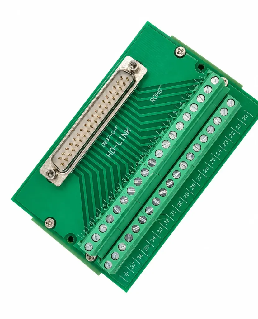 [185] Adaptador Macho Db37 Riel Din Terminal Clemas Conector