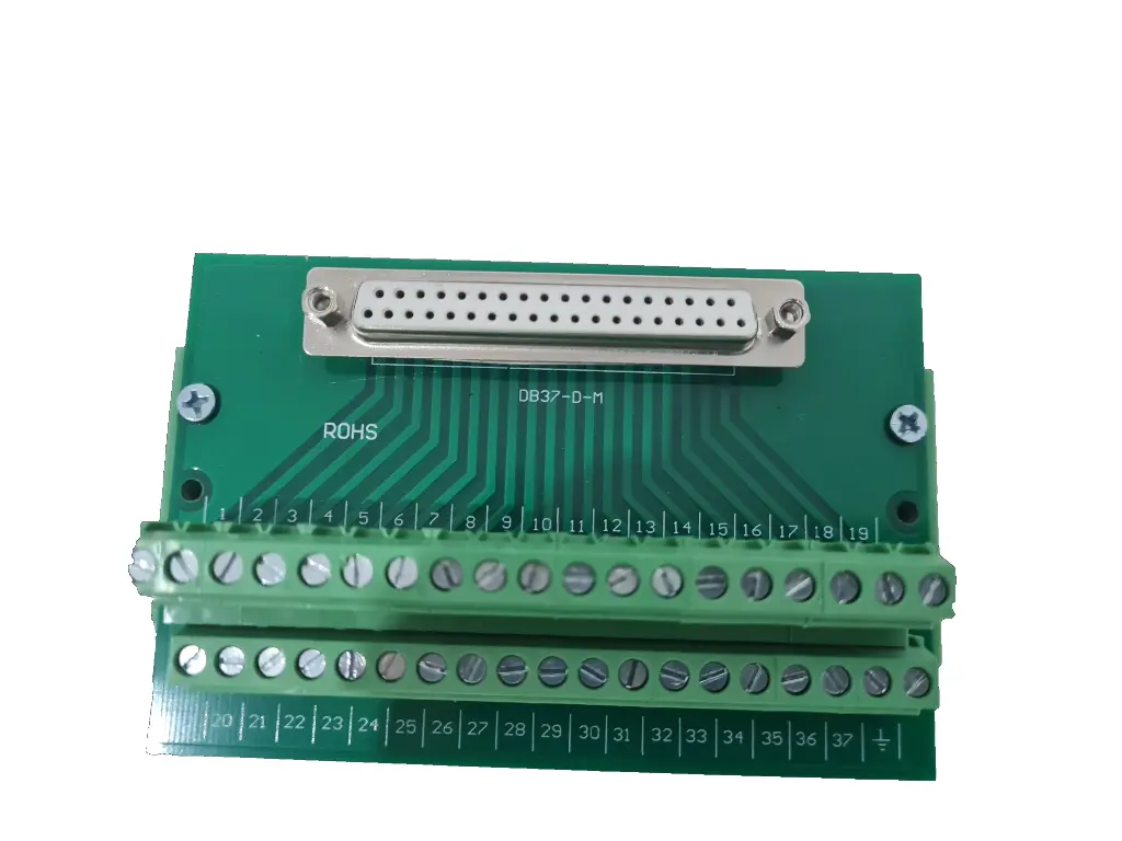 [186] Adaptador Hembra Db37 Riel Din Terminal Clemas Conector