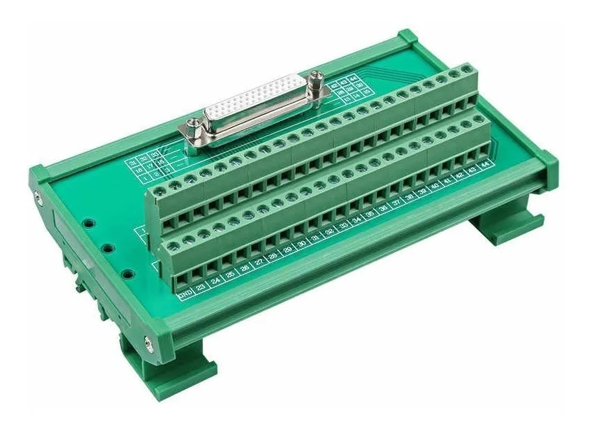 Adaptador Hembra Macho Db44 Riel Din Clemas Conector Termina