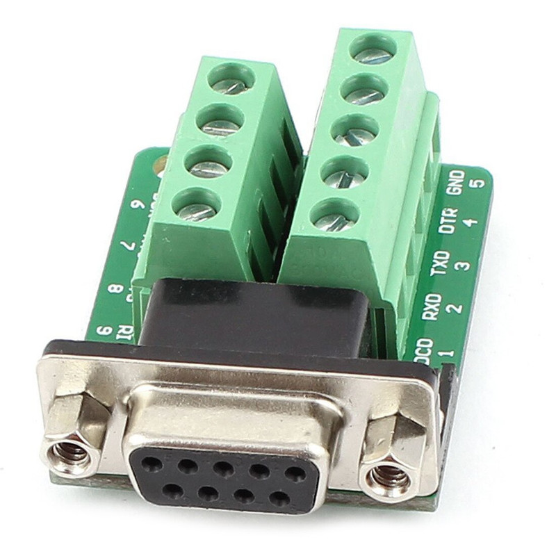 [195] Adaptador Db9 Clema Hembra Macho Rs232 Terminal Conector Ser