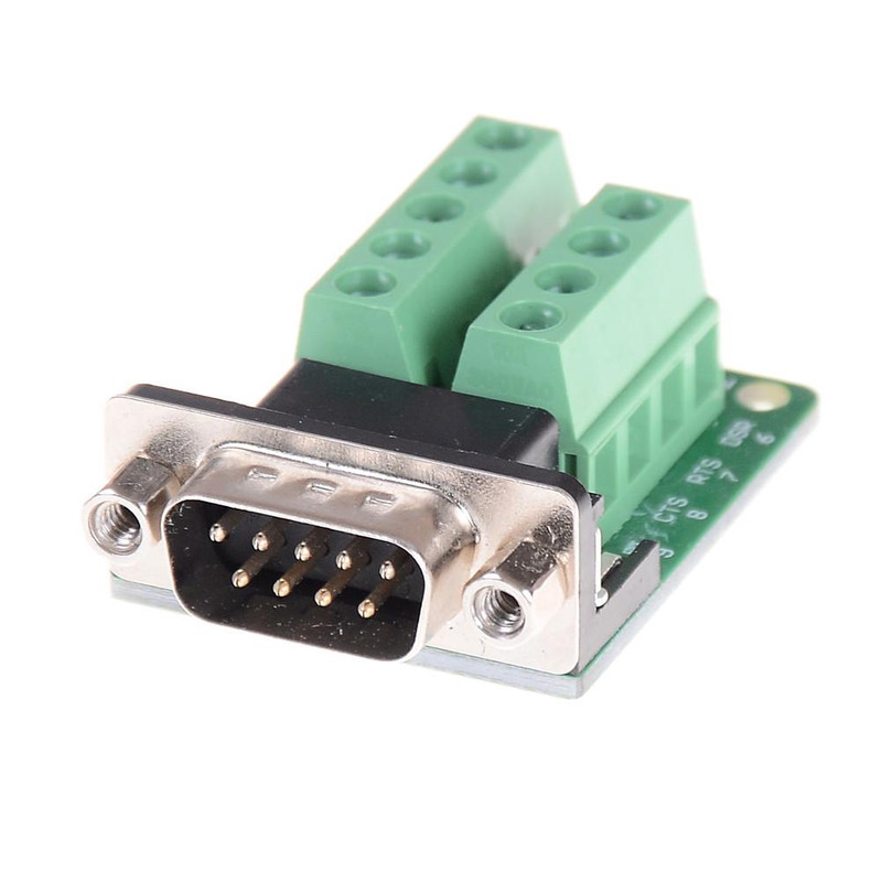 [196] Adaptador Db9 Clema Hembra Macho Rs232 Terminal Conector Ser