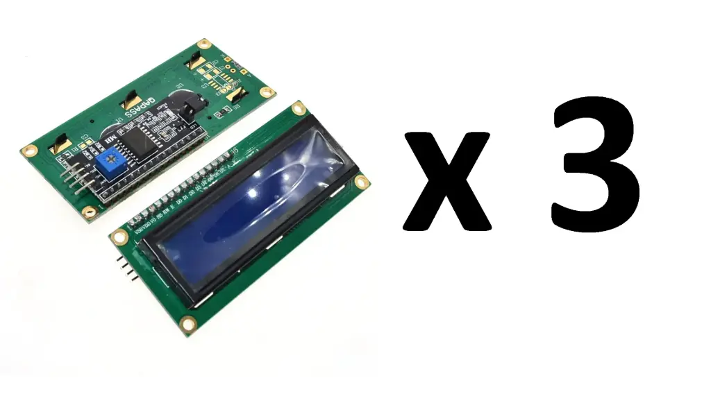 [216] Paquete 3 Pzas Display Lcd 16x2 Con Interfaz I2c P/ Arduino