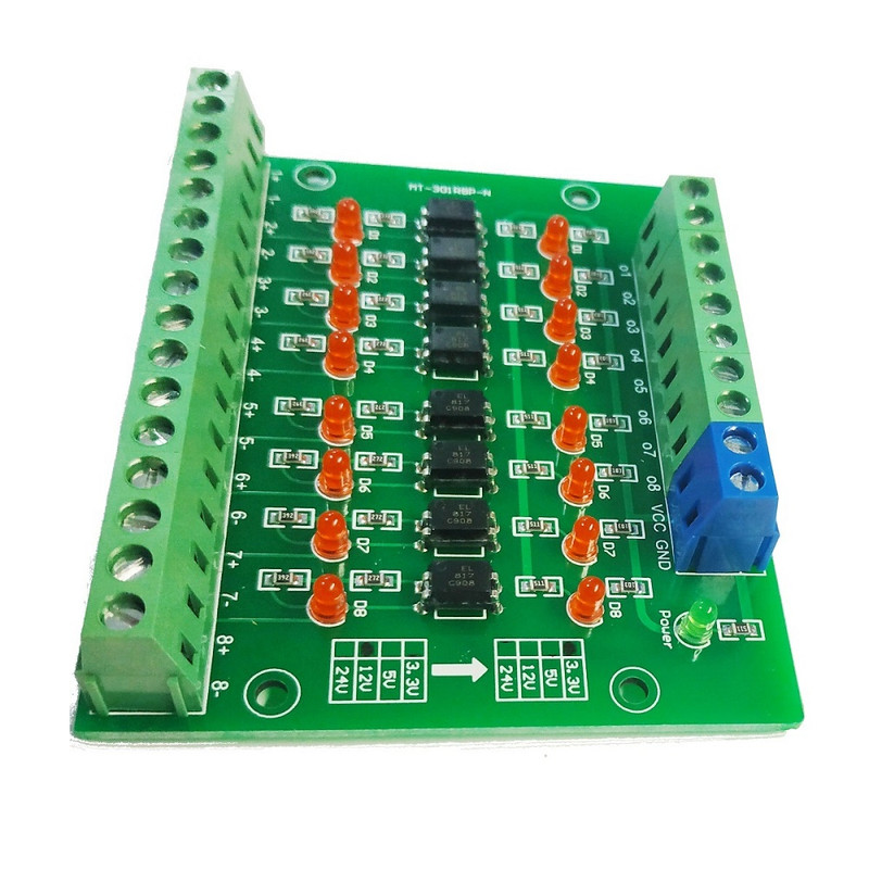 Modulo Optoacoplador 12v A 3.3v Pnp 8 Canales Aislamiento