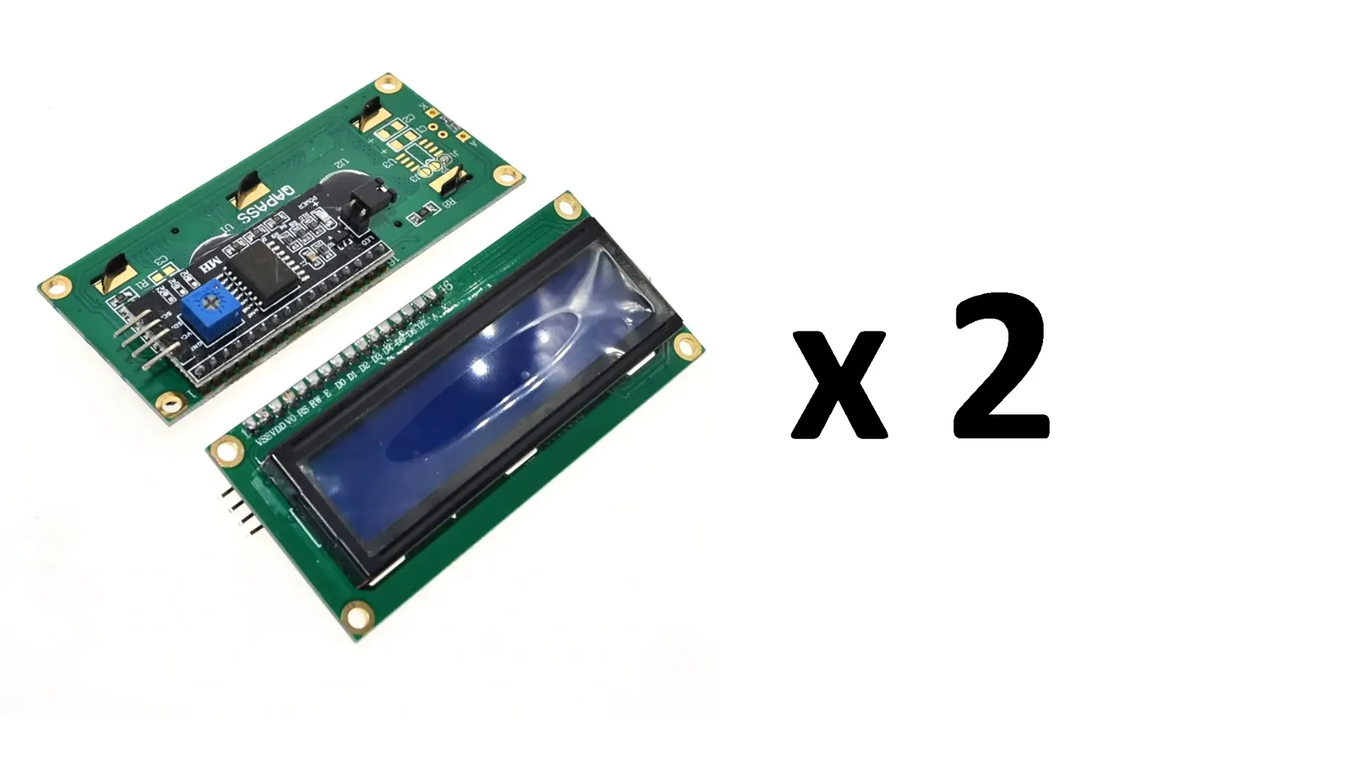[240] Paquete 2 Pzas Display Lcd 16x2 Con Interfaz I2c P/ Arduino