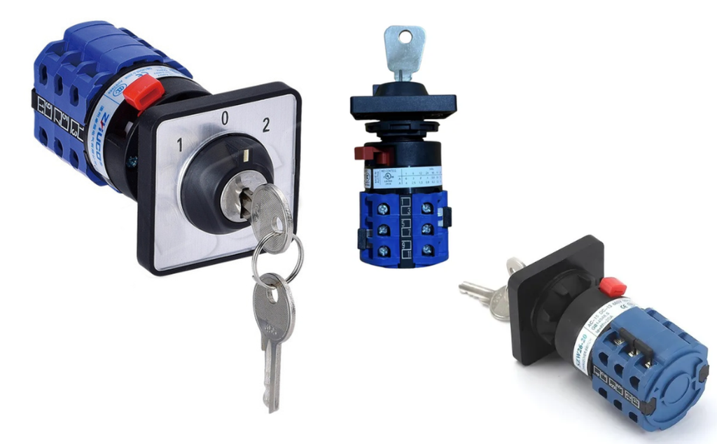 Selector 3 Posiciones 1-0-2 Con Llave 20 Amperes Switch
