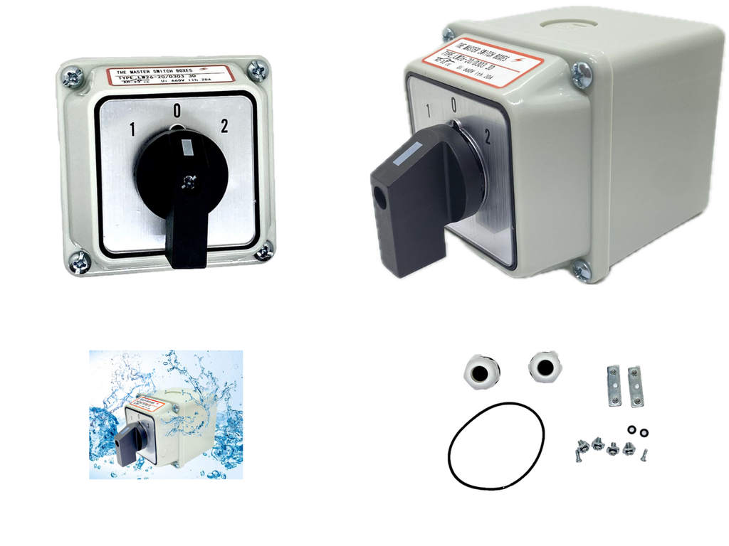 [254] Selector 3 Posiciones 1-0-2 A Prueba De Agua 20a Sellado