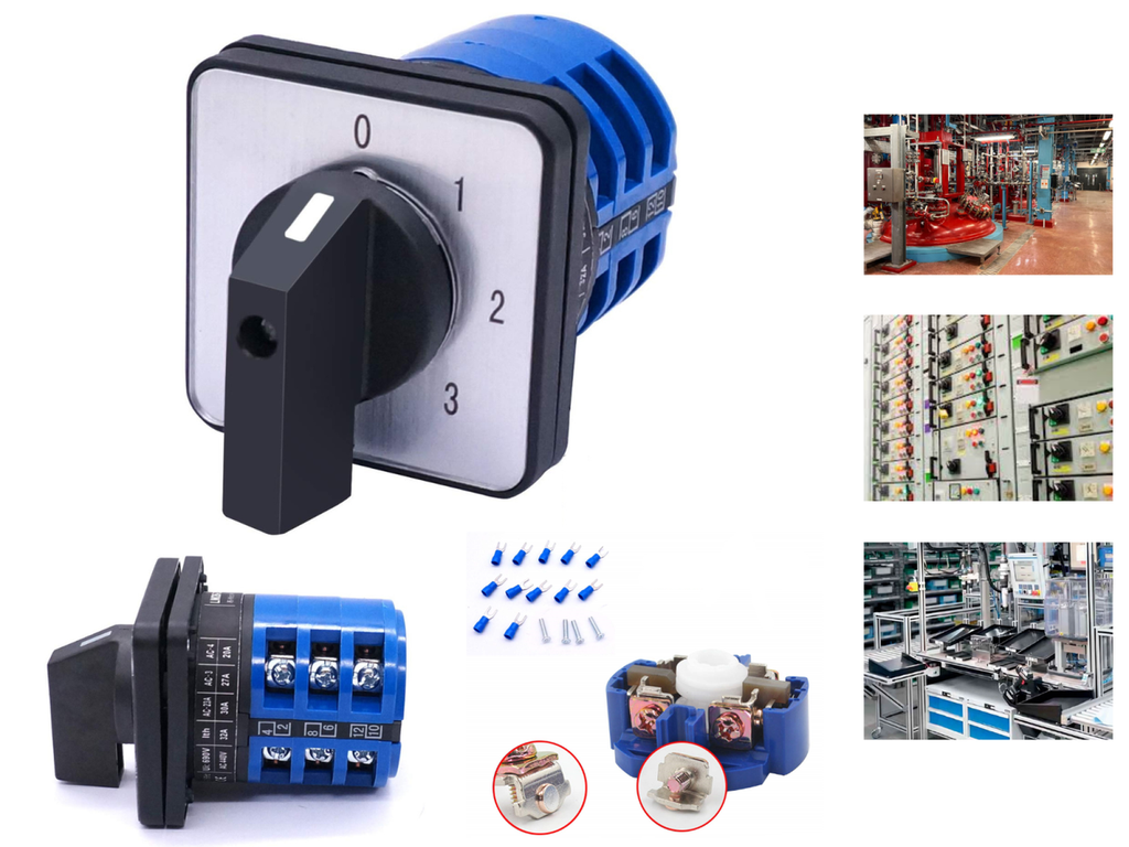[258] Selector 4 Posiciones 0-1-2-3 63 Amp Industrial Switch 3polo