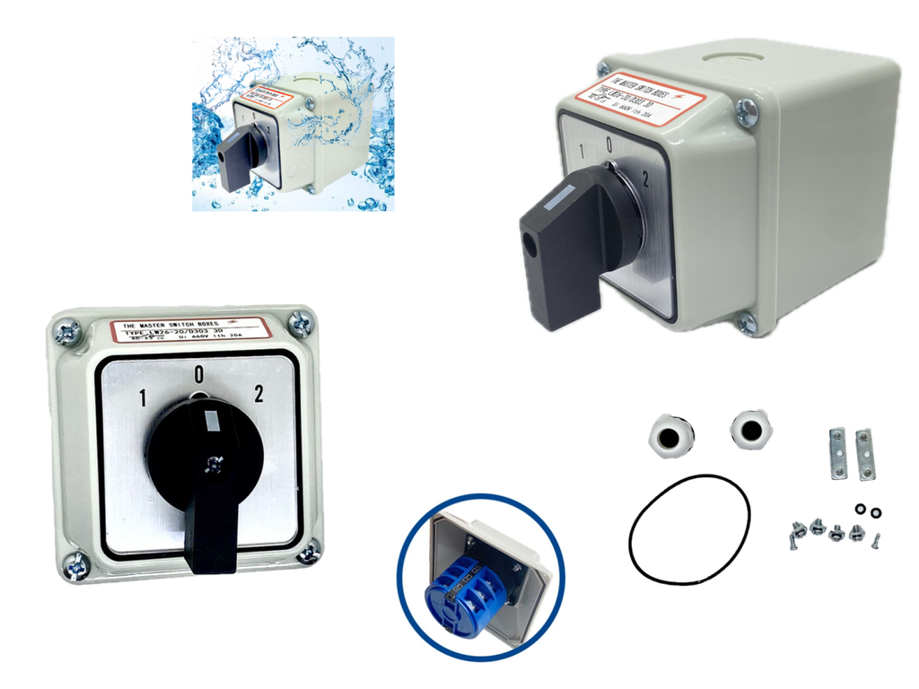 Selector 3 Posiciones 1-0-2 A Prueba De Agua 63 Amp Sellado