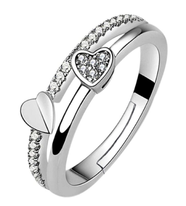 [262] Anillo Corazon Promesa Plata Ley 925 Amor Novios 14 Febrero
