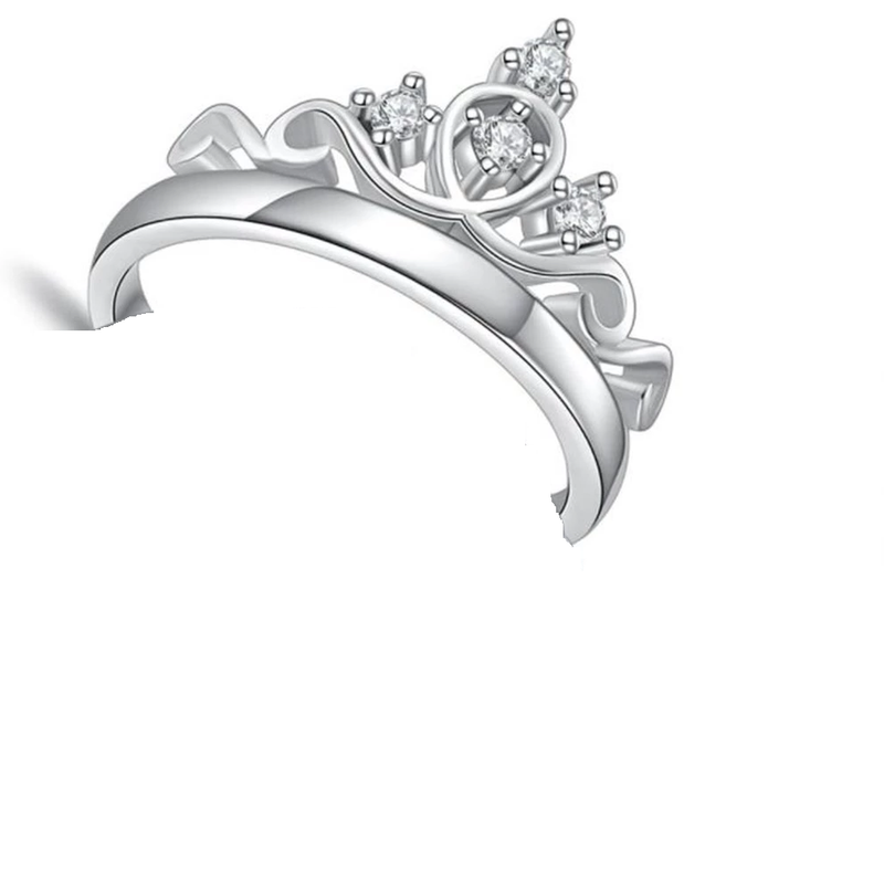 Anillo Corona Promesa Plata Ley 925 Amor Novios 14 Febrero