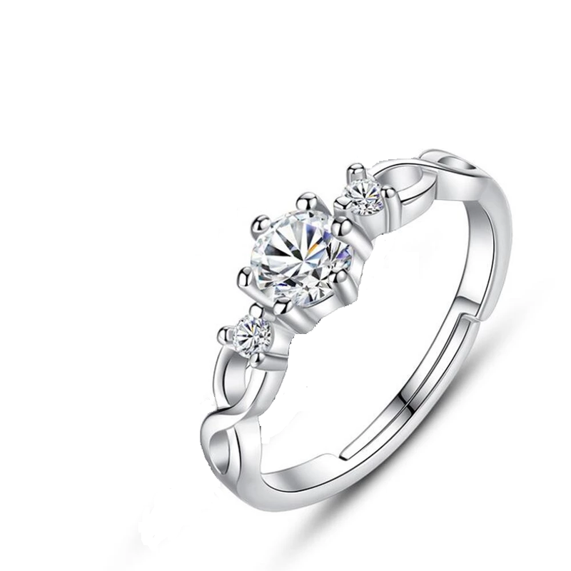 [268] Anillo De Plata 925 Promesa Compromiso Ley Ajustable Amor