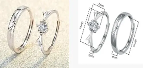 [269] Size Adjustable (5-9)
925 Sterling Silver New Woman Fashion Jewelry High Quality Simple Crystal Zircon Antler Opening Adjustable Couple Ring