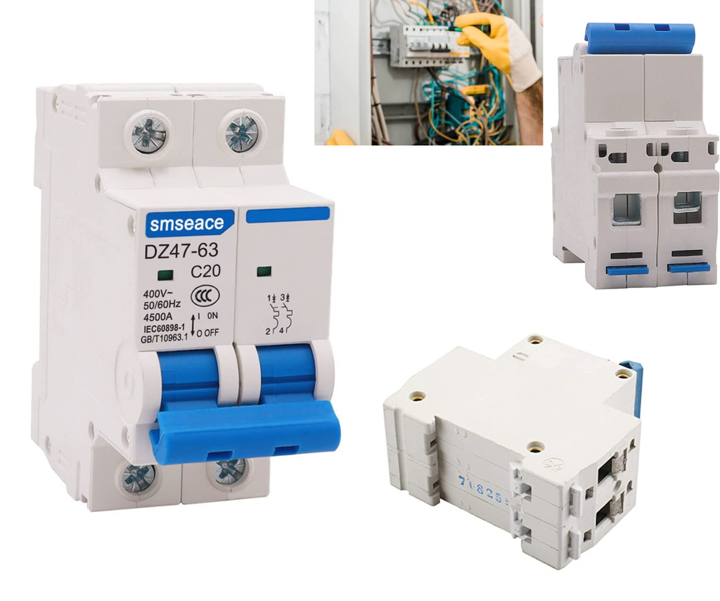 Pastilla Interruptor Termomagnético 20 Amper 2p Vca Riel Din