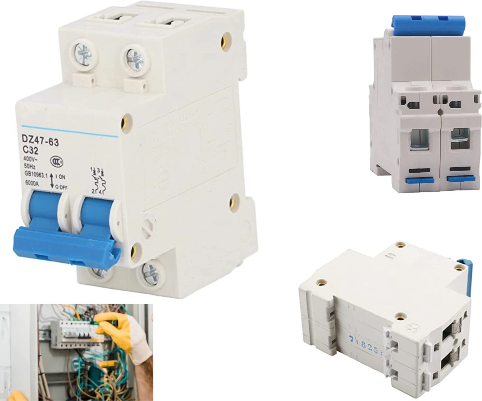 [323] Pastilla Interruptor Termomagnético 32 Amper 2p Vca Riel Din