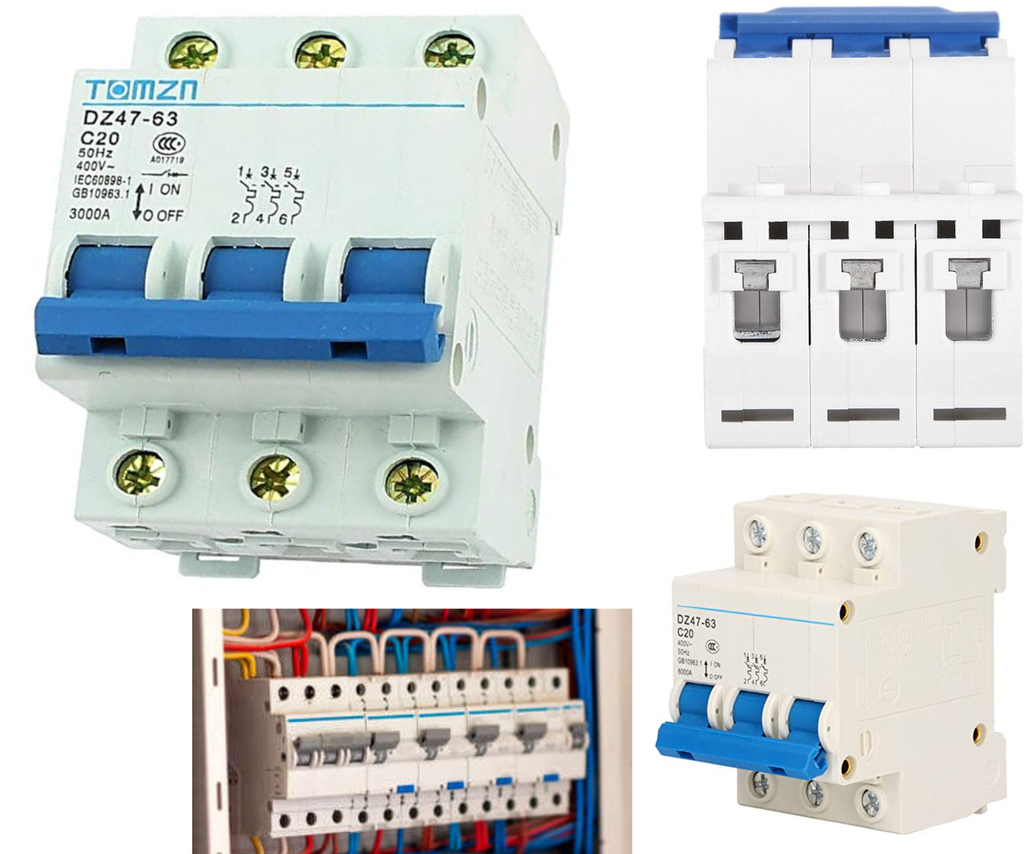 Pastilla Interruptor Termomagnético 20 Amper 3p Vca Riel Din