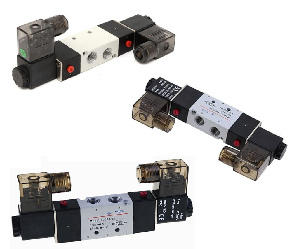 [335] Valvula Neumatica 4v220-08 5/2 24 Vcd Compatibl Airtac Doble