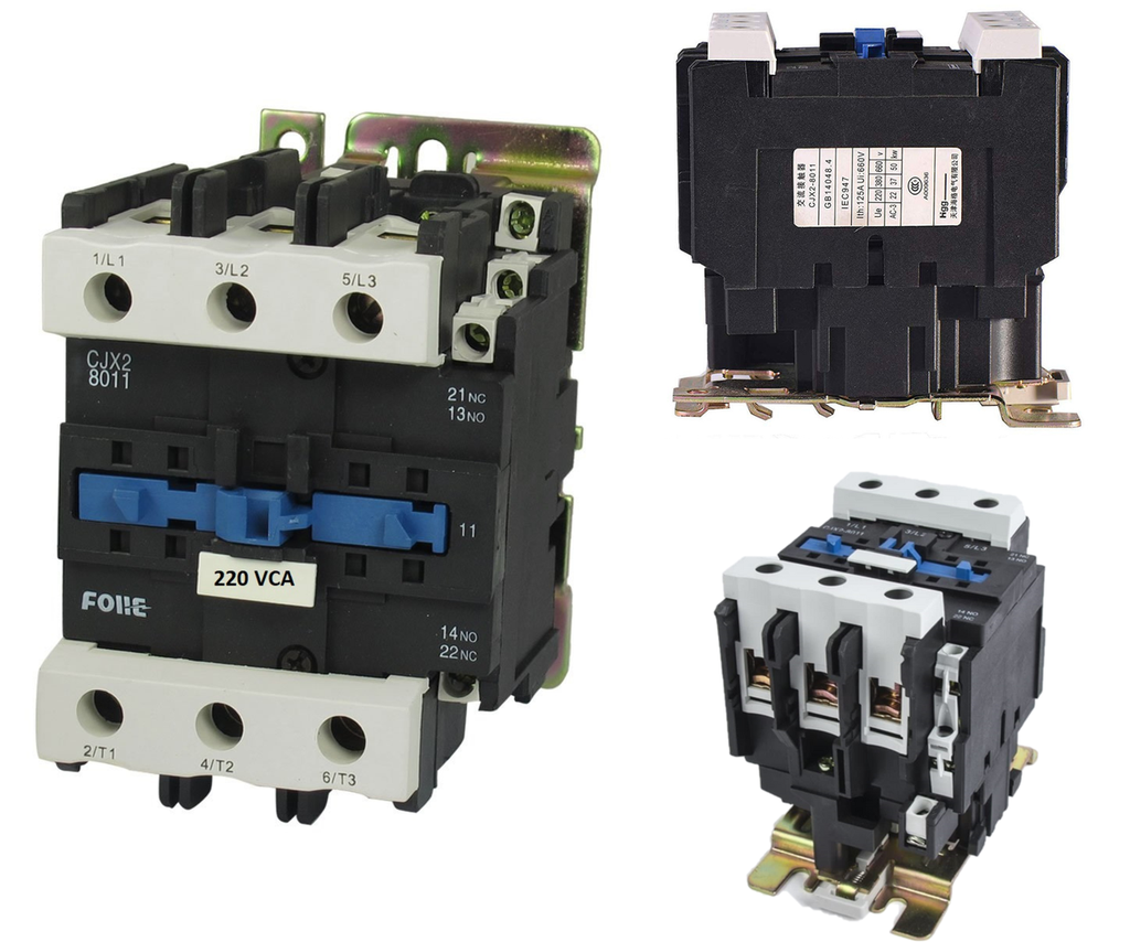 Contactor Trifásico 80 Amper Bobina 220 Vca Contacto No + Nc