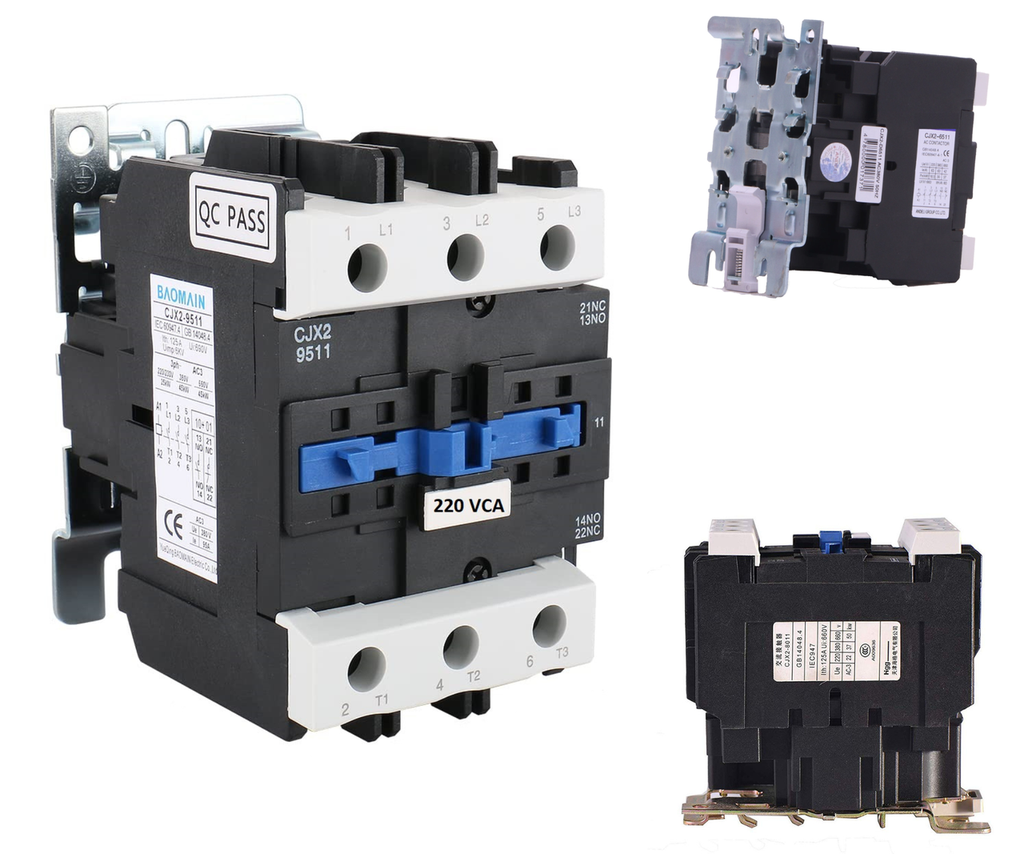 Contactor Trifásico 95 Amper Bobina 220 Vca Contacto No + Nc