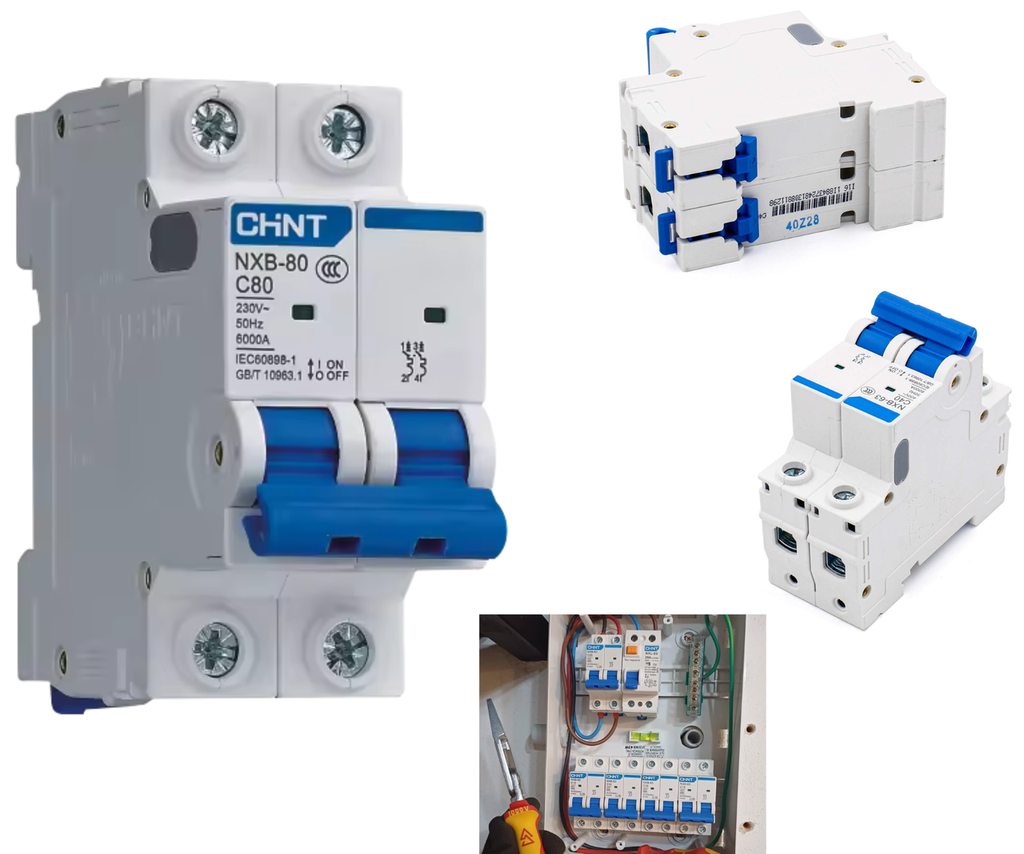 [362] Pastilla Interruptor Termomagnético 80 Amper 2p Vca Riel Din