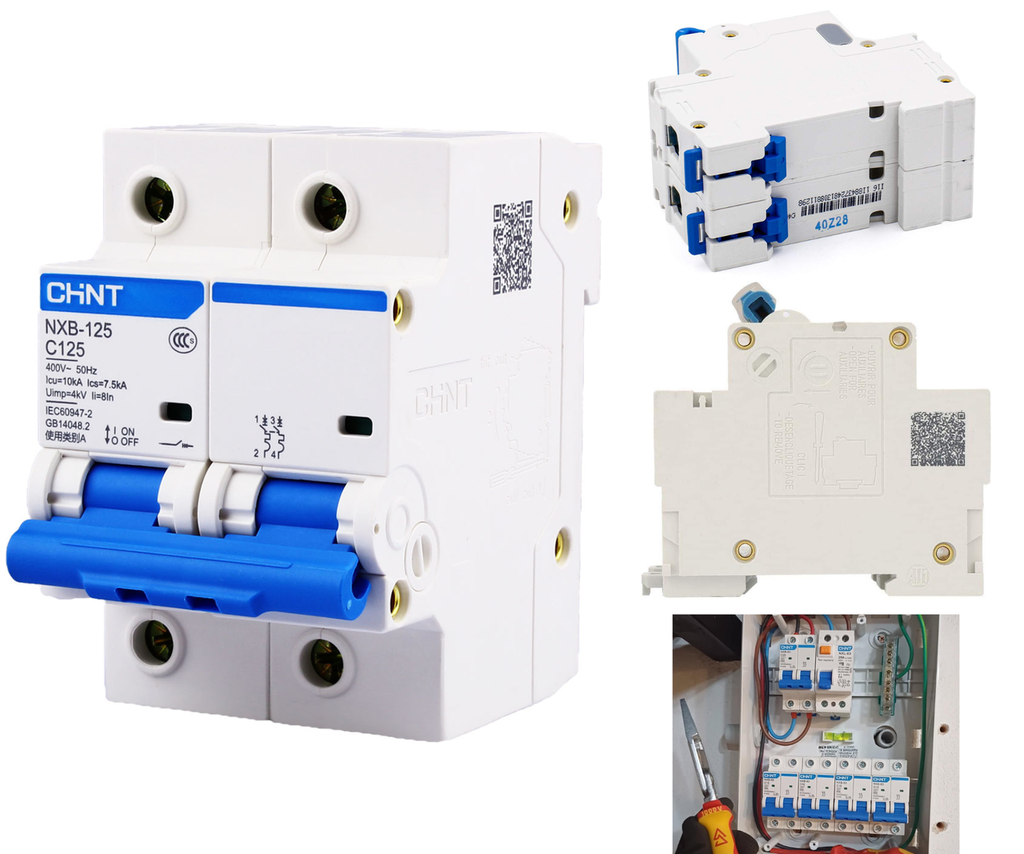 [363] Pastilla Interruptor Termomagnético 125 Amper 2p Vca Riel Di