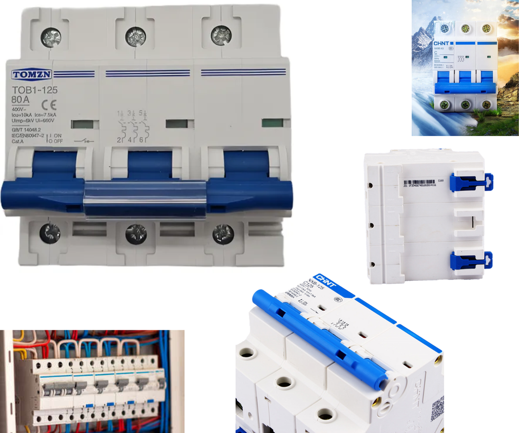 [366] Pastilla Termomagnético Interruptor 80 Amper 3p Vca Riel Din