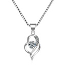 Collar Gargantilla De Plata Ley 925  Corazon Cristal Blanca