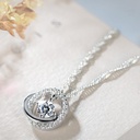 Collar Colgante Brillante Plata Ley 925 Piedra Zirconia