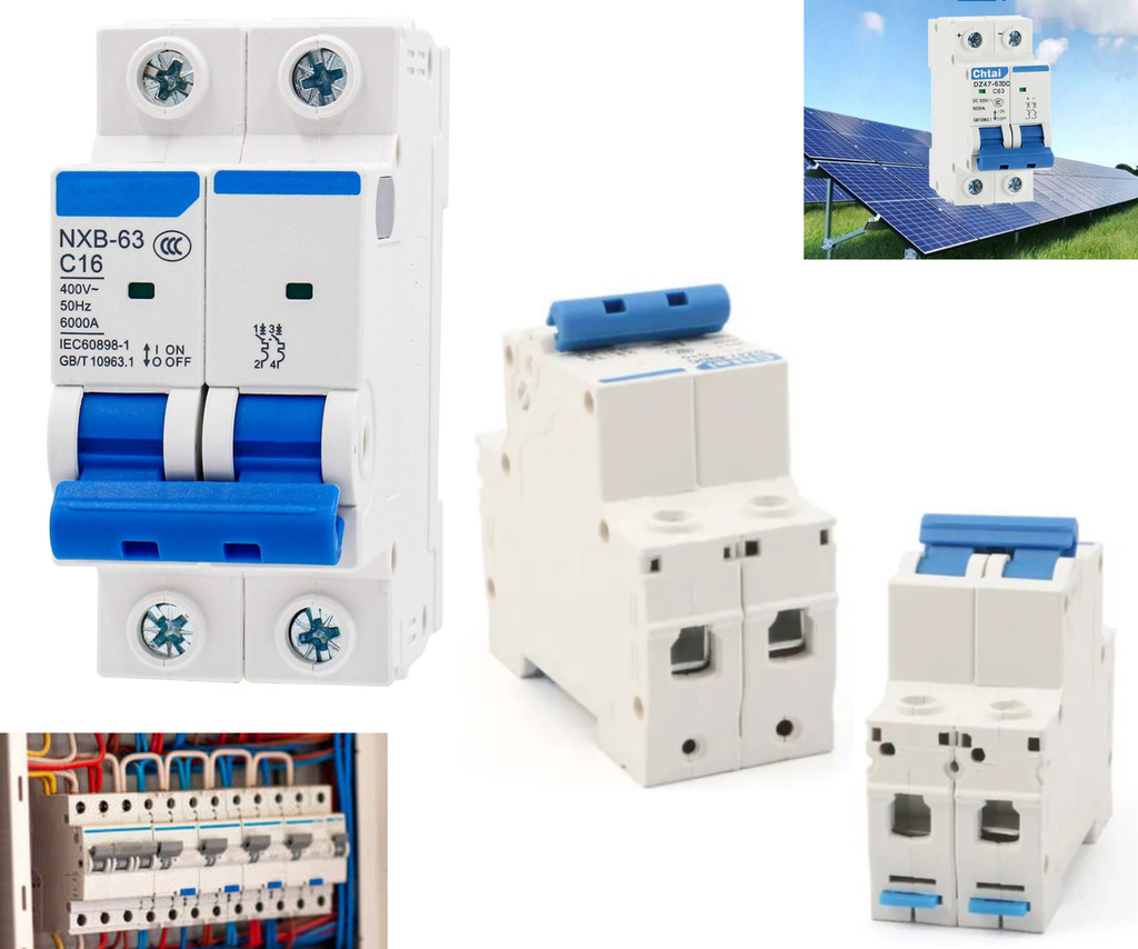 [395] Pastilla Interruptor Termomagnético 16a 2p Cd Solar Riel Din