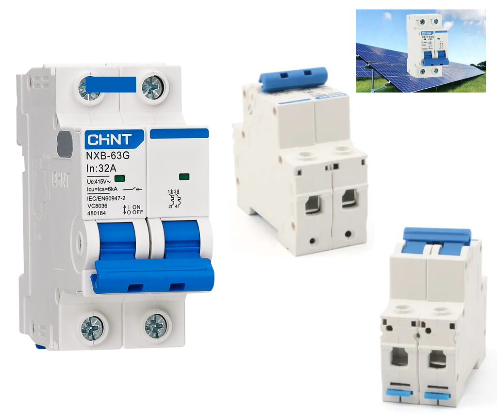 [398] Pastilla Interruptor Termomagnético 32a 2p Cd Solar Riel Din
