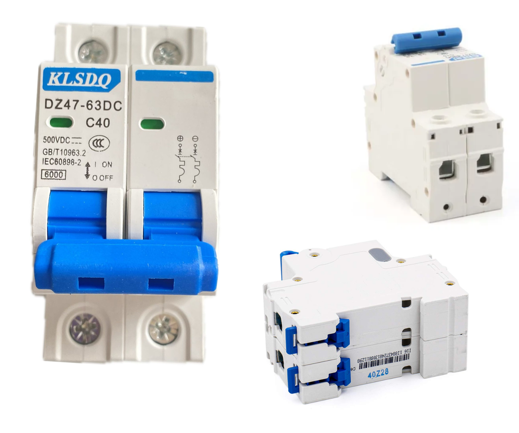 [399] Pastilla Interruptor Termomagnético 40a 2p Cd Solar Riel Din