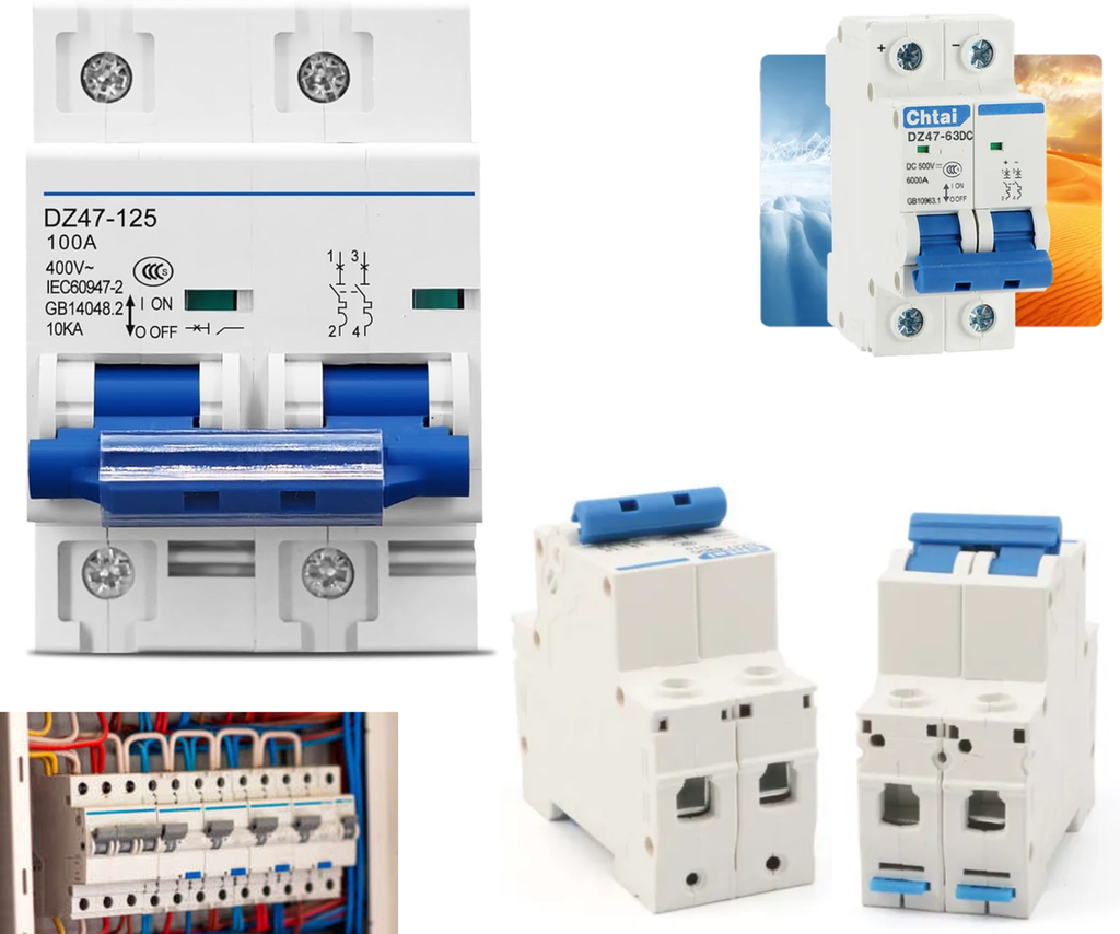 [403] Pastilla Interruptor Termomagnético 100a 2p Cd Solar Riel Di
