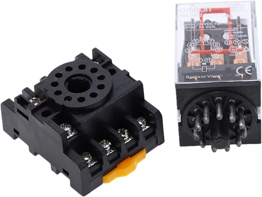 [414] Relevador Mk3p-i Bobina 12 Vcd Encapsulado 11 Pines C/ Base