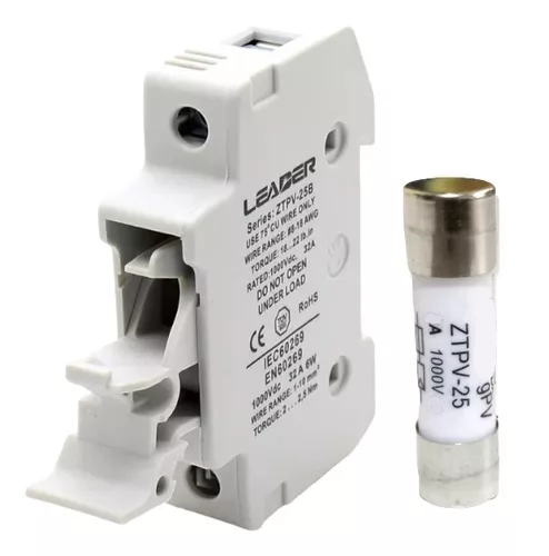 Kit Portafusible Y Fusible 10a 1000v Vca Corriente Alterna