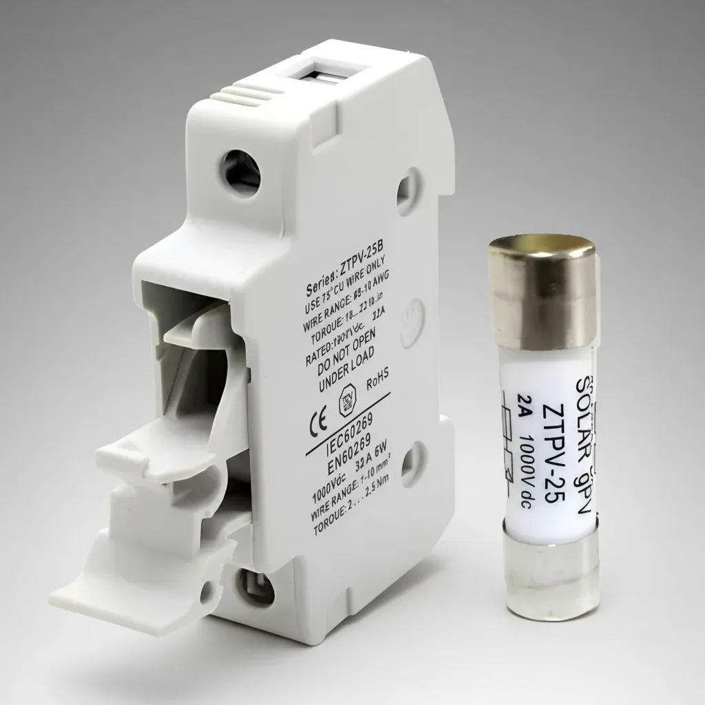 Kit Portafusible Y Fusible 20a 1000v Vca Corriente Alterna