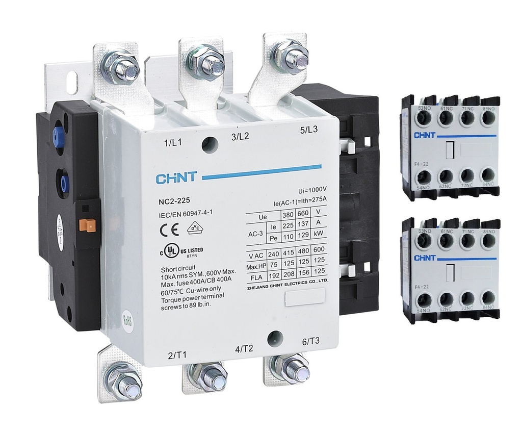 Contactor Chint 225 Amper Bobina 110 Vca Mod. Nc2-225