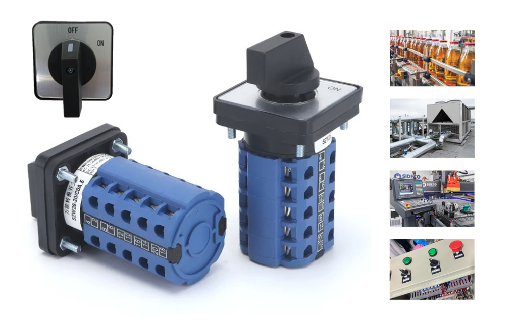 [487] Selector Reversible 3 Posiciones 1-0-2  20 Amp 5 Polos 20 Te