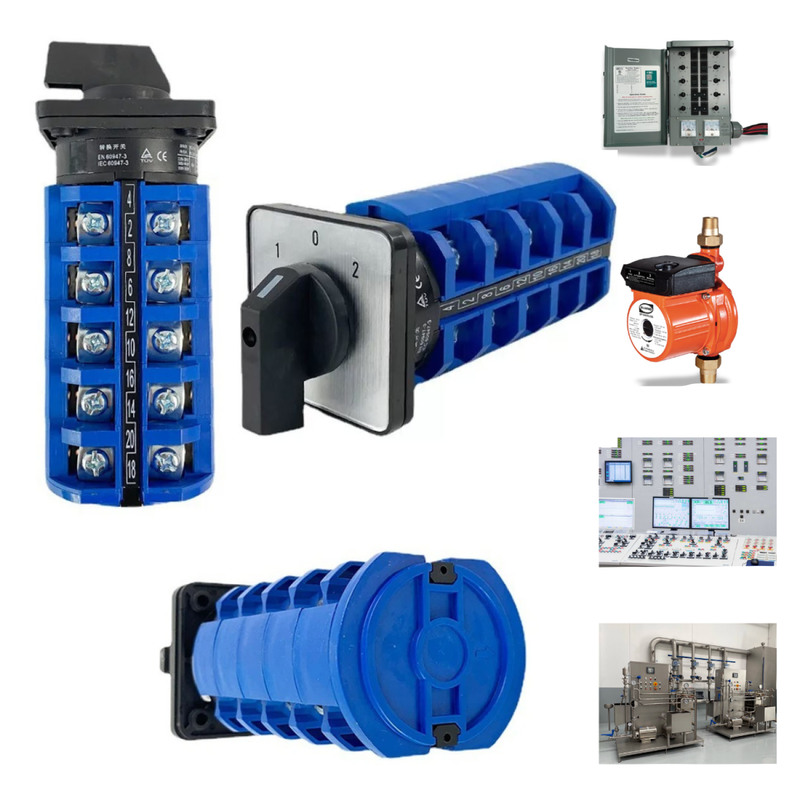 Selector Reversible 3 Posiciones 1-0-2 125 Amp 5 Polos 20 Te