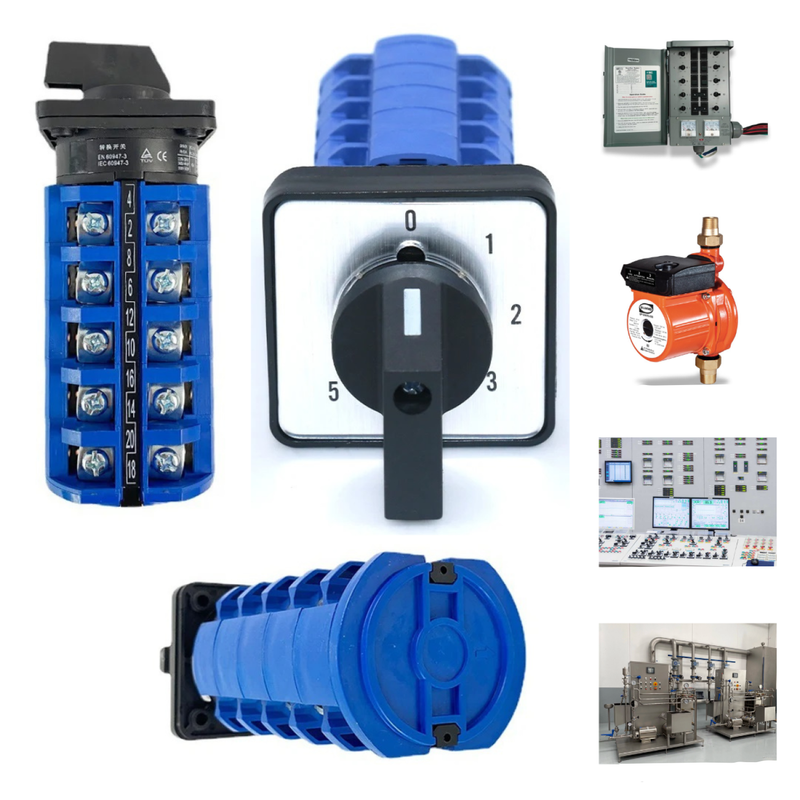 [491] Selector Reversible 6 Posiciones Para 20 Amperes 5 Polos